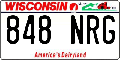 WI license plate 848NRG
