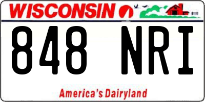 WI license plate 848NRI