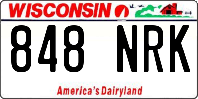 WI license plate 848NRK