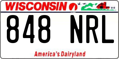 WI license plate 848NRL