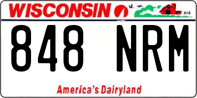 WI license plate 848NRM