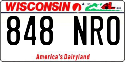 WI license plate 848NRO