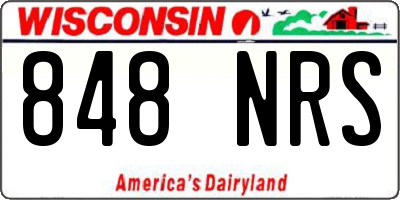 WI license plate 848NRS