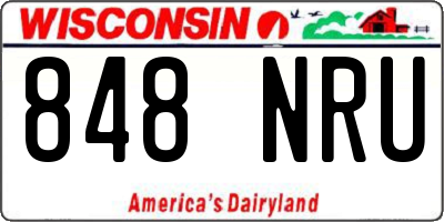 WI license plate 848NRU
