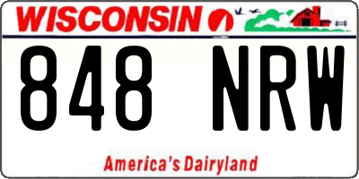 WI license plate 848NRW