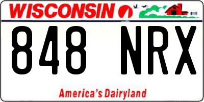 WI license plate 848NRX