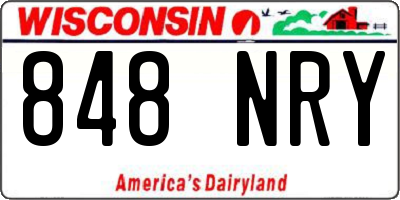WI license plate 848NRY