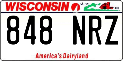 WI license plate 848NRZ