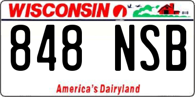 WI license plate 848NSB
