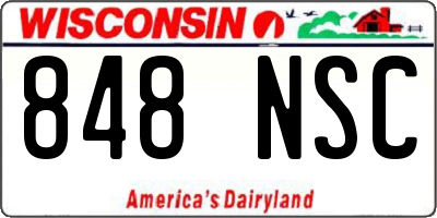 WI license plate 848NSC