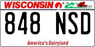 WI license plate 848NSD