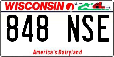 WI license plate 848NSE