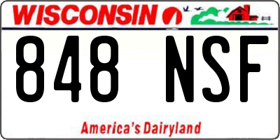WI license plate 848NSF