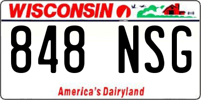 WI license plate 848NSG