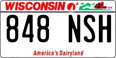 WI license plate 848NSH