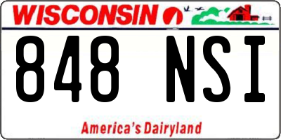WI license plate 848NSI
