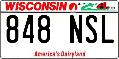 WI license plate 848NSL