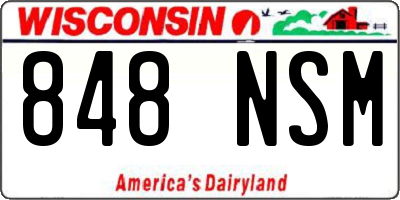 WI license plate 848NSM