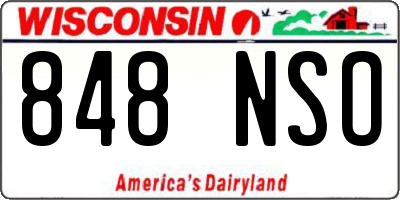 WI license plate 848NSO