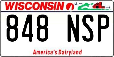 WI license plate 848NSP