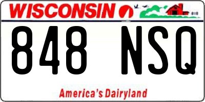 WI license plate 848NSQ