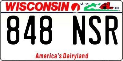 WI license plate 848NSR