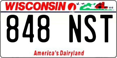 WI license plate 848NST