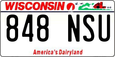 WI license plate 848NSU