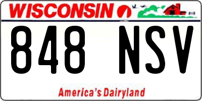 WI license plate 848NSV
