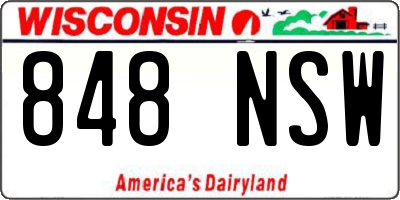 WI license plate 848NSW