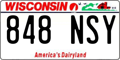 WI license plate 848NSY