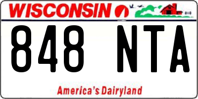 WI license plate 848NTA
