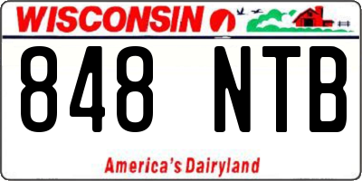 WI license plate 848NTB