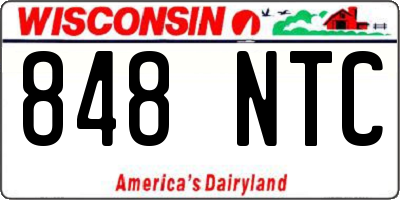 WI license plate 848NTC
