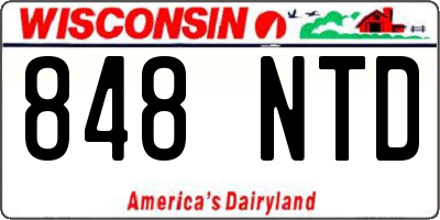 WI license plate 848NTD