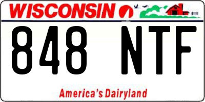 WI license plate 848NTF