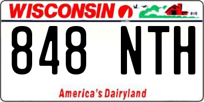 WI license plate 848NTH