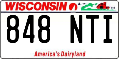 WI license plate 848NTI