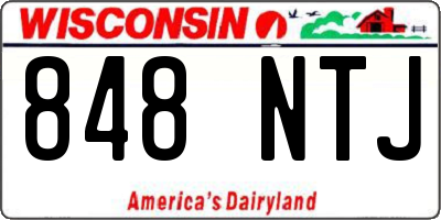WI license plate 848NTJ