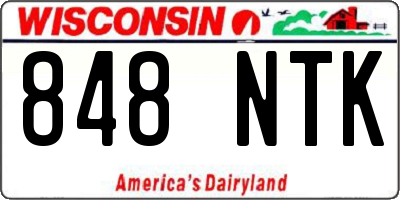 WI license plate 848NTK
