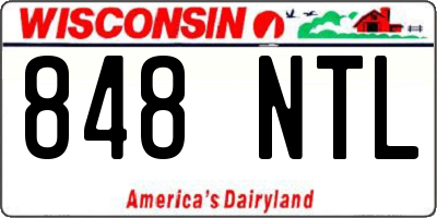 WI license plate 848NTL