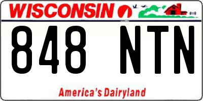 WI license plate 848NTN