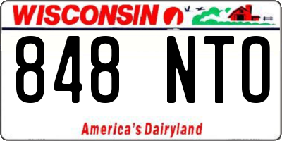 WI license plate 848NTO