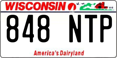 WI license plate 848NTP