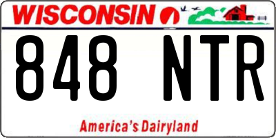 WI license plate 848NTR