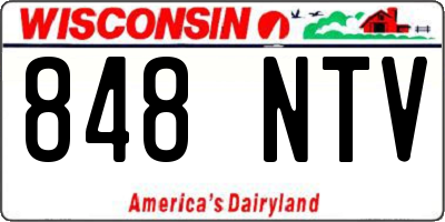 WI license plate 848NTV