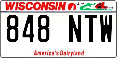 WI license plate 848NTW