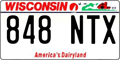 WI license plate 848NTX