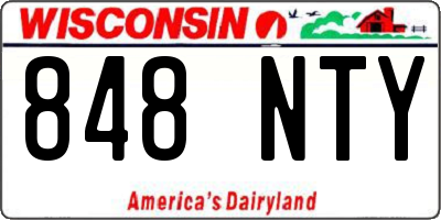 WI license plate 848NTY