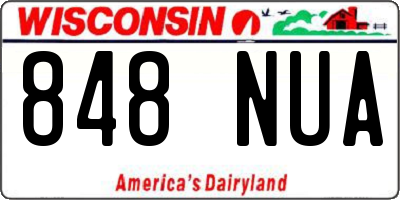 WI license plate 848NUA